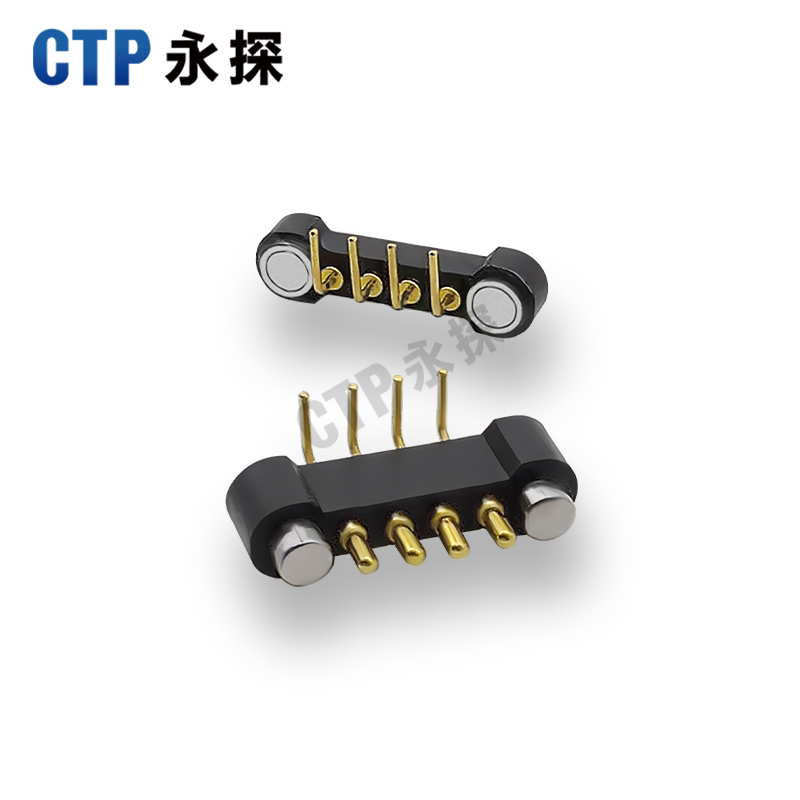 永探4PIN折彎磁吸pogopin